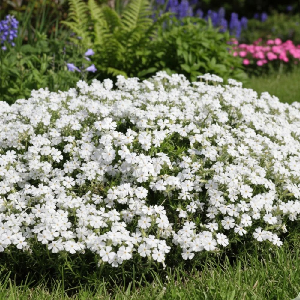 Phlox nain white delight, phlox mousse lot de 9 godets