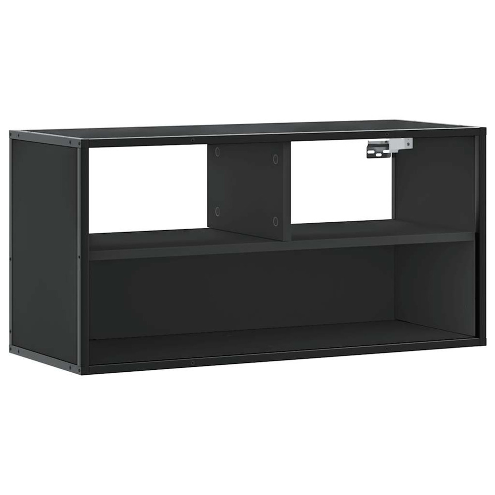 Meuble tv noir 80x31x39,5 cm bois d'ingénierie et métal