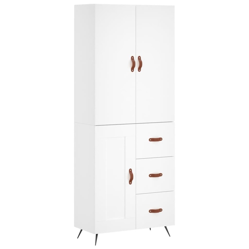 Buffet bahut commode armoire meuble de rangement organisateur cuisine salle de séjour salon haut 69,5 x 34 x 180 cm bois d'in