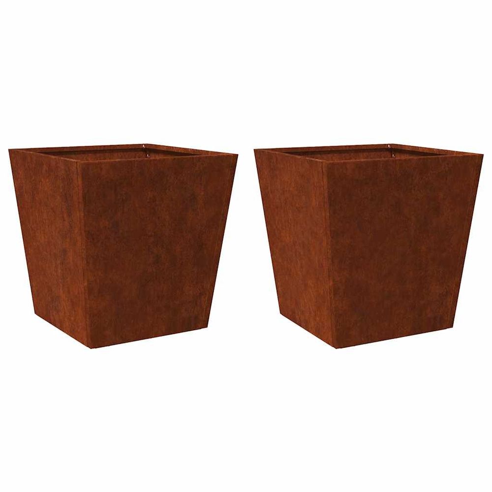 Jardinières 2 pcs 50x50x50 cm acier résistant aux intempéries