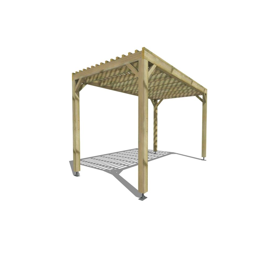 Pergola bois • 4m x 2m • indépendante • sens profondeur • lattage bois • livraison comprise