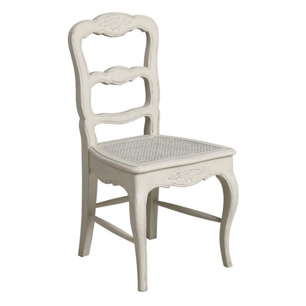 Lot de 2 chaises cannée louise bois blanc - château interior's