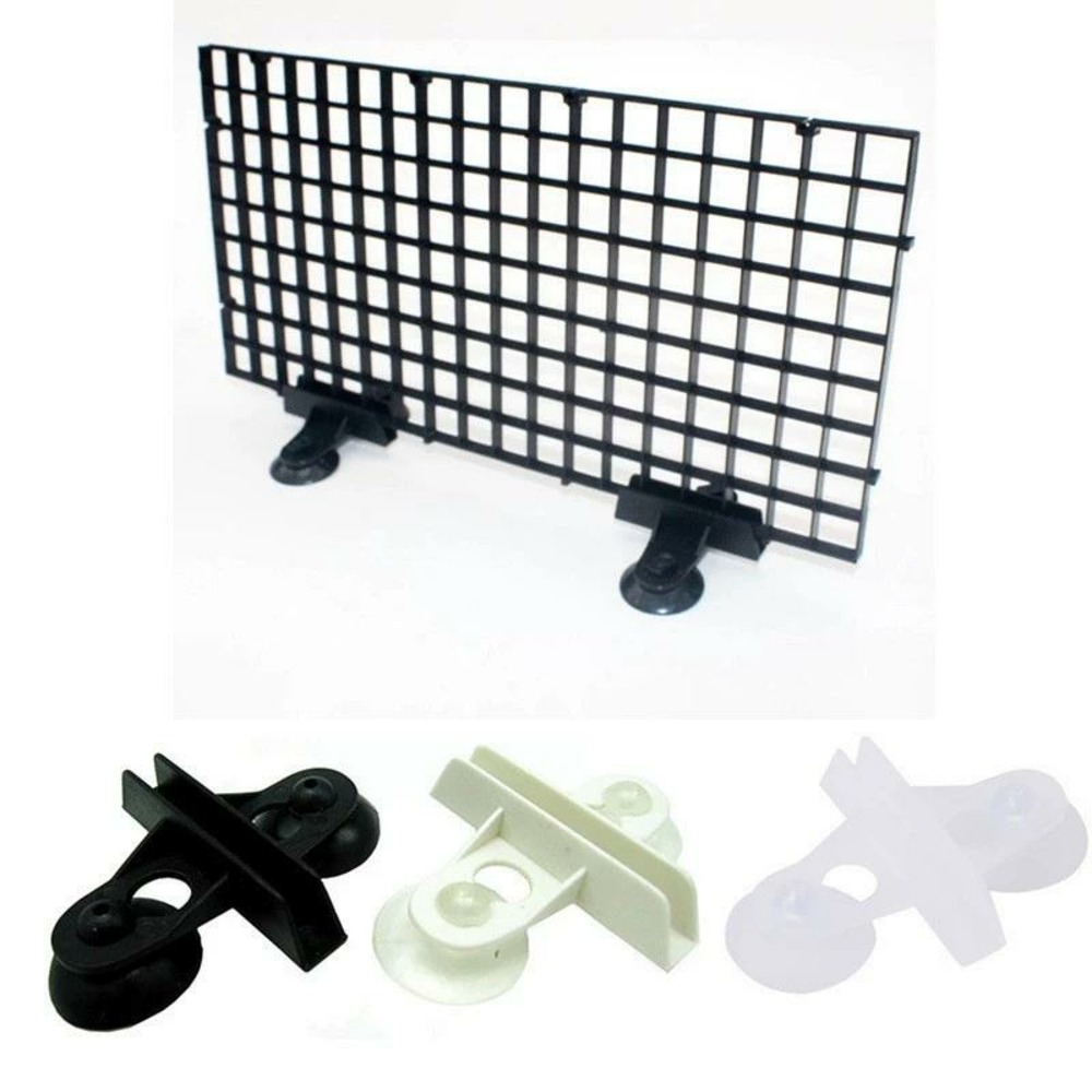10 grilles de filtre de fond d'aquarium, épissure de clip noir et blanc