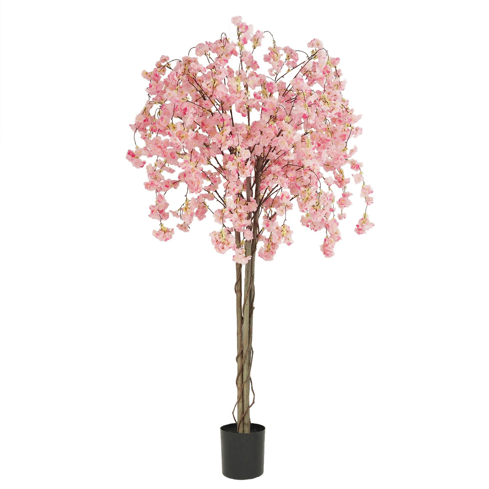Cerisier artificiel retombant rose 180cm