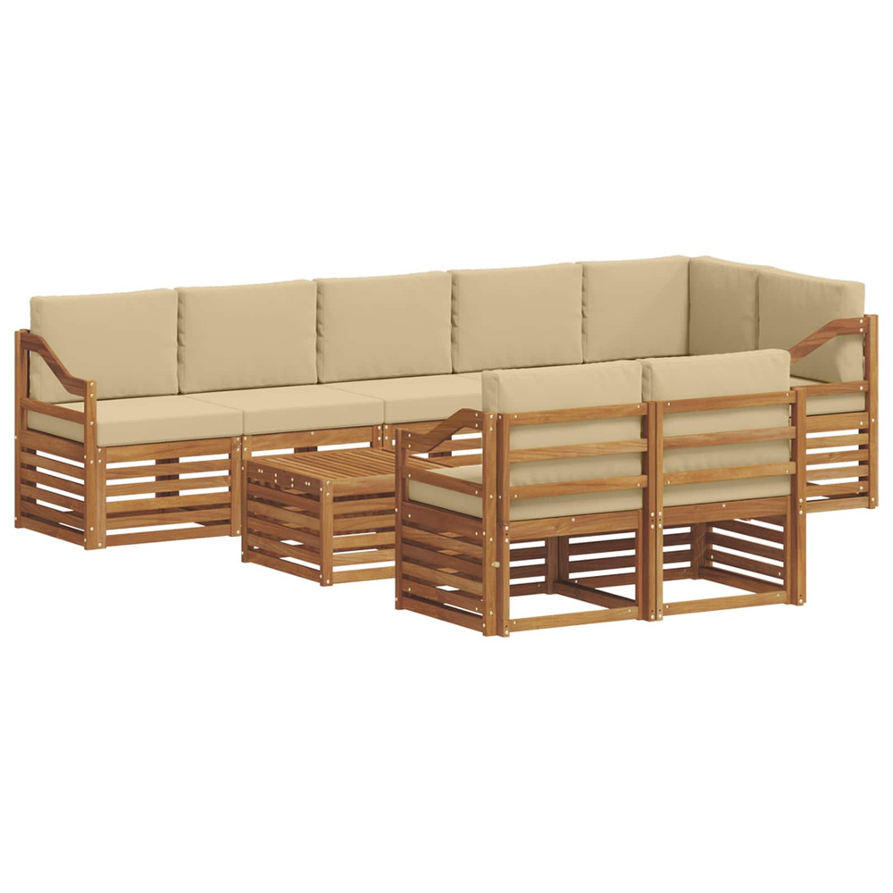 Ensembles de canapés avec coussin 9 pcs naturel et beige