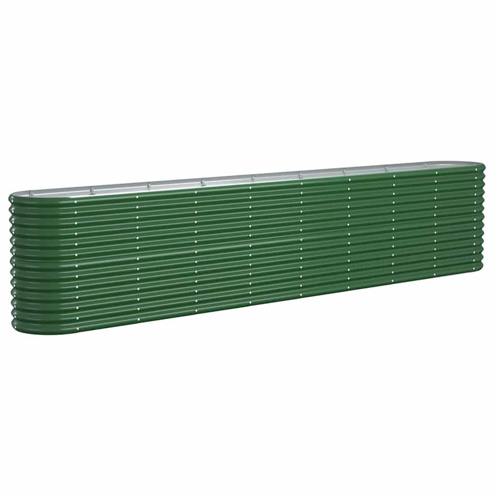 Lit surélevé de jardin acier galvanisé 332x40x68 cm vert