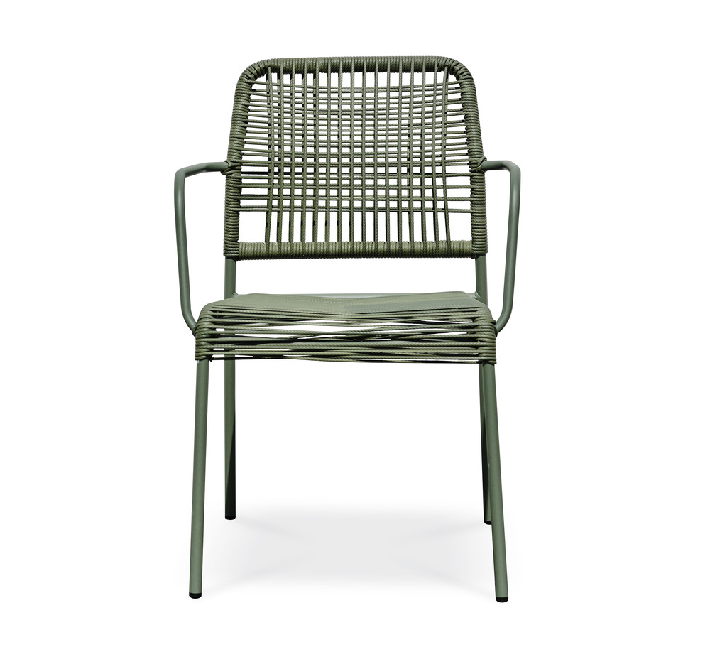 Fauteuil de jardin marceau en corde olive et acier