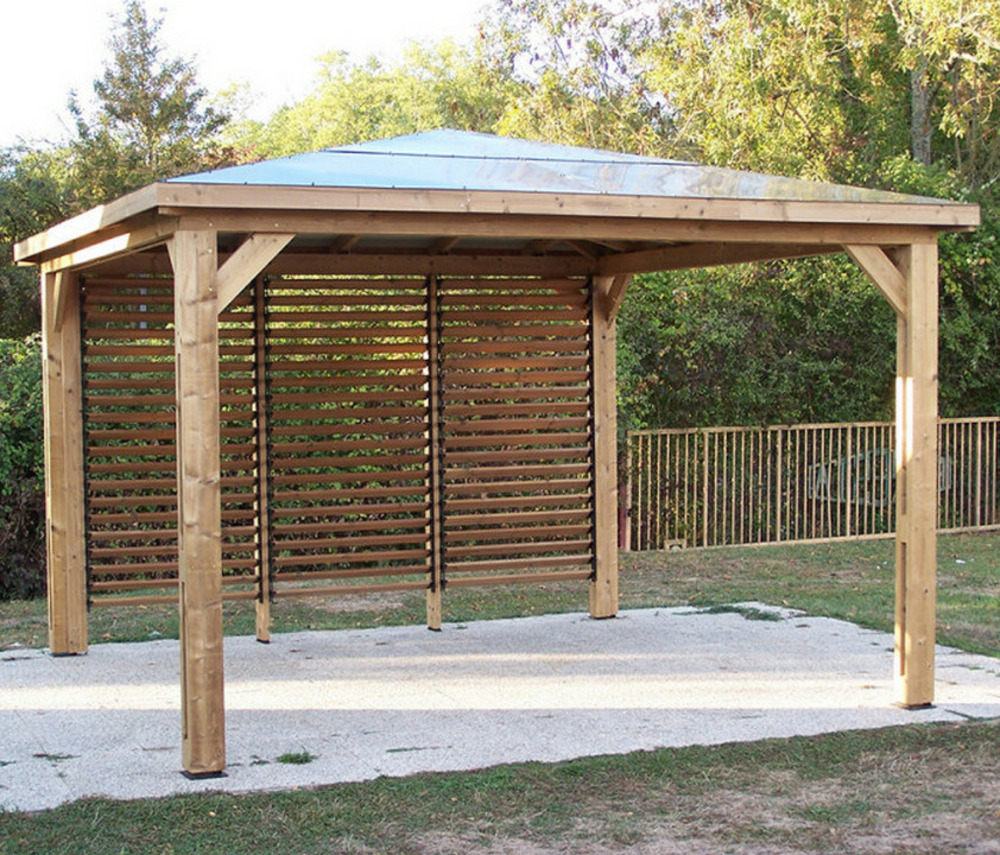 Abri de piscine 12. 32m² bois traité - thb3535. v