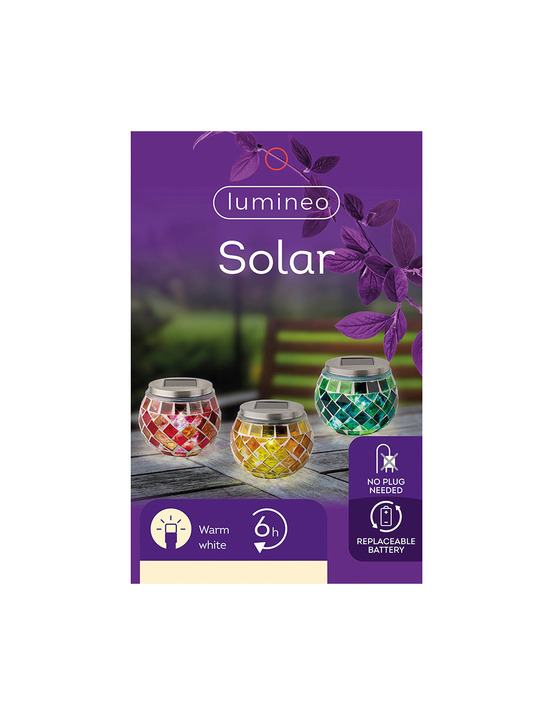 Led solaire design mosaïque 9cm couleurs variées 894596