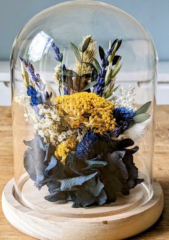 Cloche de fleurs séchées angèle