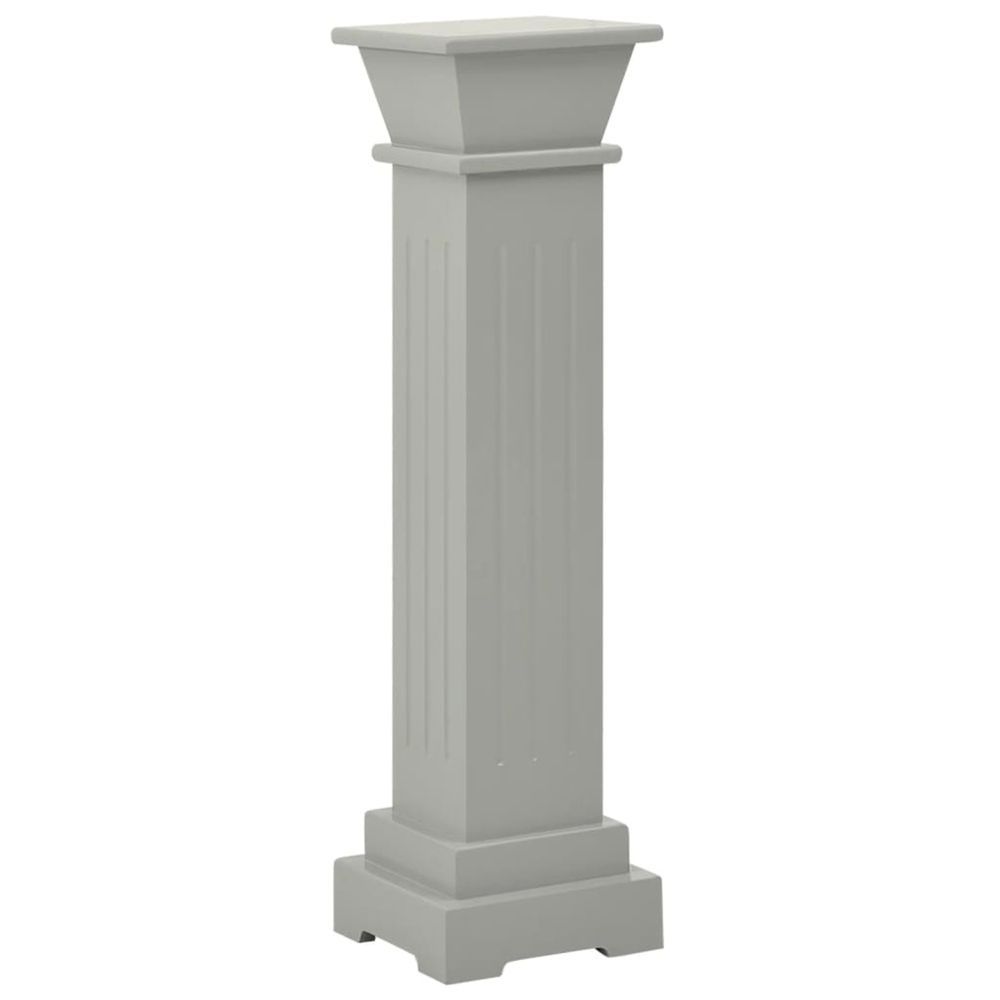 Support pilier classique carré pour plantes gris 17x17x66cm mdf
