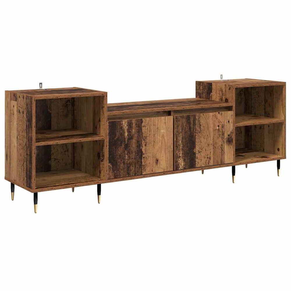 Meuble tv 160 x 35 x 55 cm bois ancien bois d'ingénierie