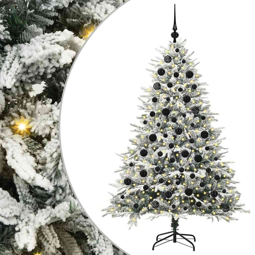 Arbre de noël artificiel pré-éclairé avec ensemble de boules