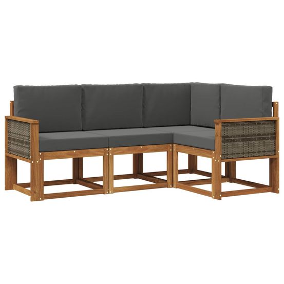 Ensemble de canapés d'extérieur 4 pc naturel et anthracite