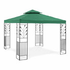Pergola pavillon barnum tonnelle tente abri gazebo de jardin terrasse beige vert - 3 x 3 m - 180 g/m²