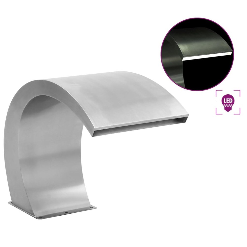 Fontaine de piscine avec led acier inoxydable 30x60x45 cm