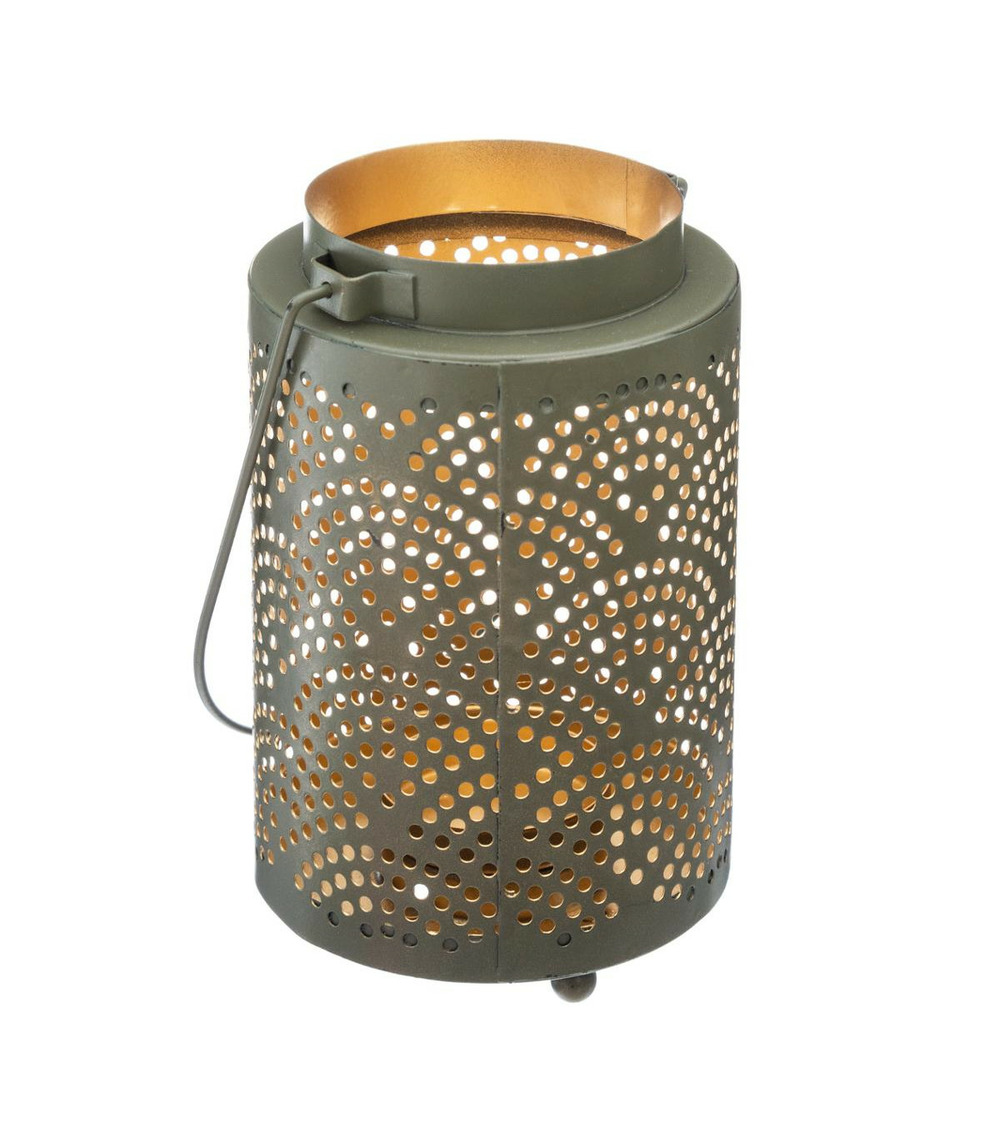 Lanterne design en métal h 13.5 cm