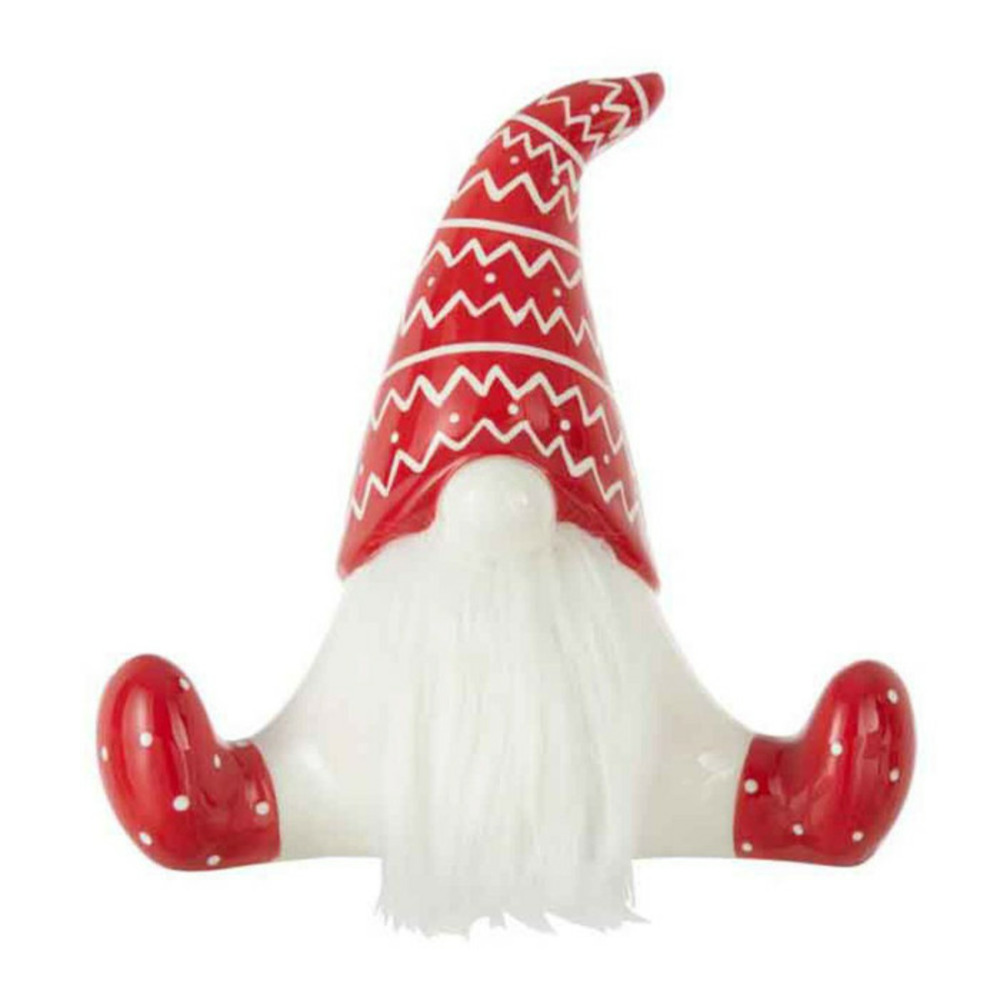 Statuette déco père noël assis 25cm rouge & blanc