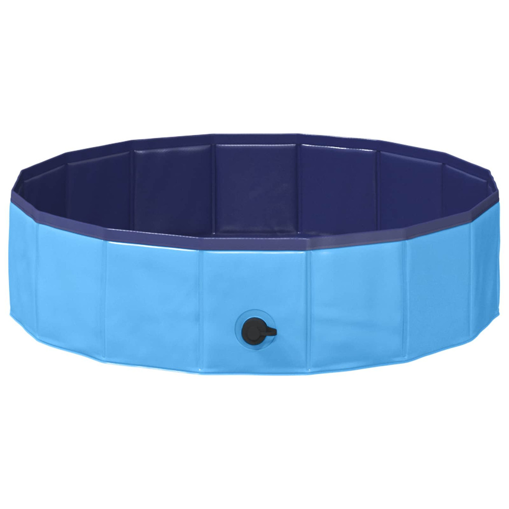 Piscine de nage pliable pour chien bleu 80 x 80 x 20 cm pvc