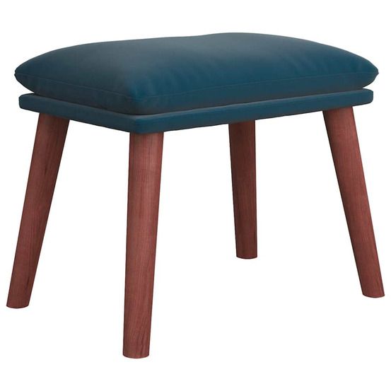 Repose-pied bleu 45x29,5x35 cm velours