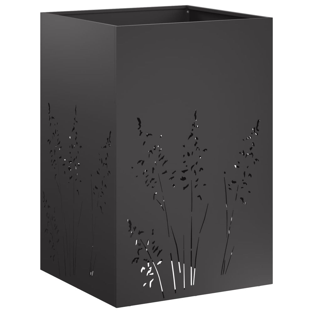 Cache-pot de jardin noir 50 x 50 x 75 cm acier laminé à froid