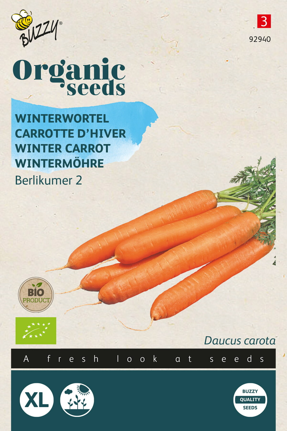 Buzzy organic carrotte d’hiver berlicum 2 (bio) - ca. 1,5 gr