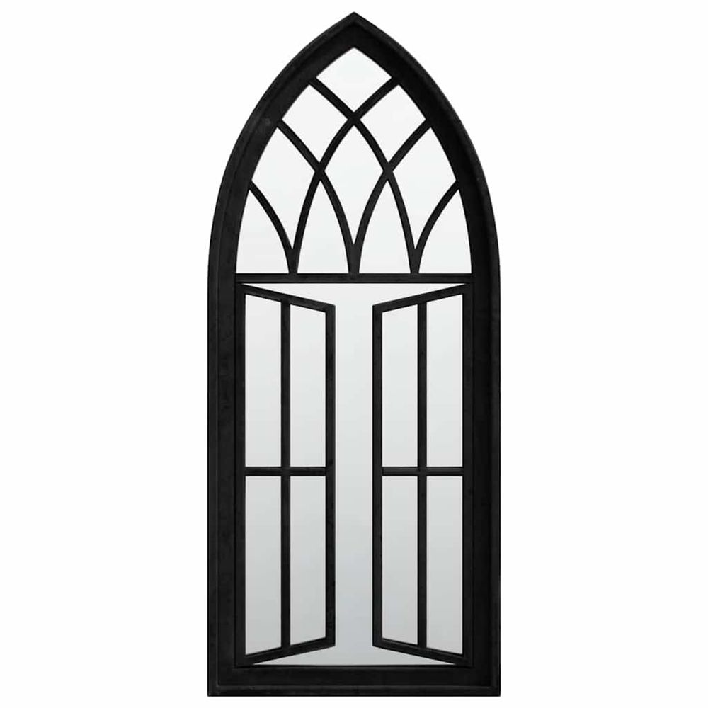 Miroir de jardin noir 70x30 cm fer pour utilisation extérieure