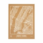 Carte en liège - woody map natural new york / 90 x 60 cm / blanc / sans cadre