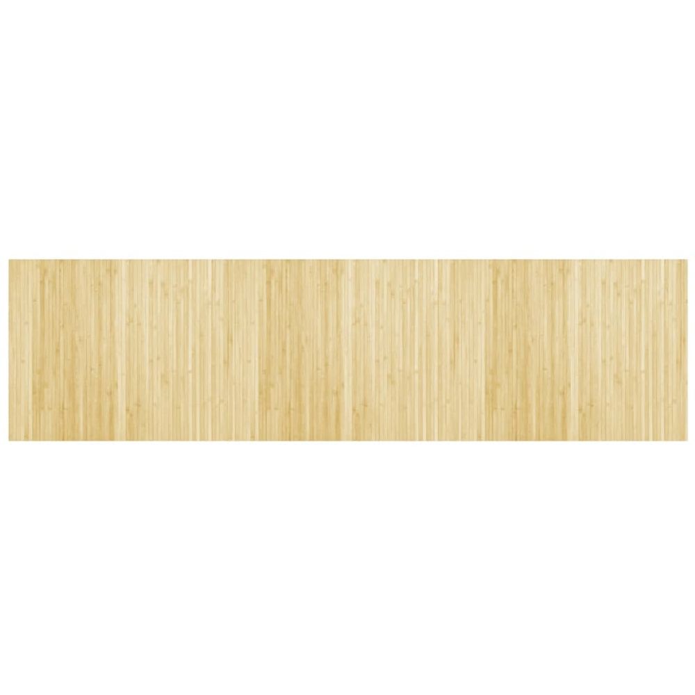 Tapis rectangulaire naturel clair 80x300 cm bambou