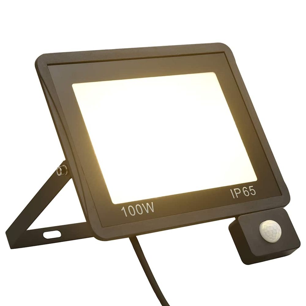 Projecteur à led avec capteur 100 w blanc chaud
