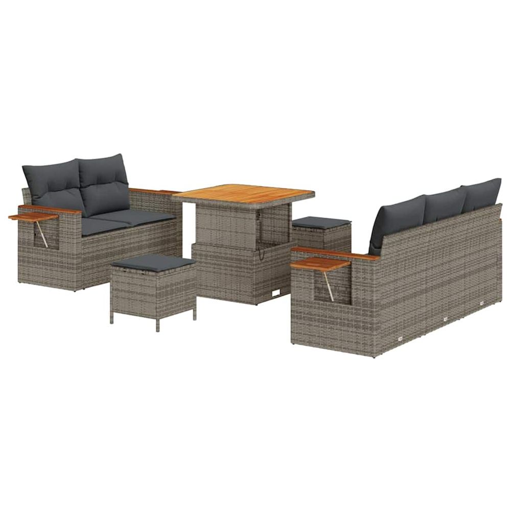 Ensemble de canapé de jardin 10 pc 7-nombre de places gris