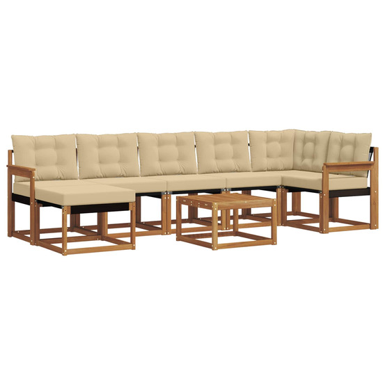 Ensemble de canapés d'extérieur 8 pcs naturel et beige