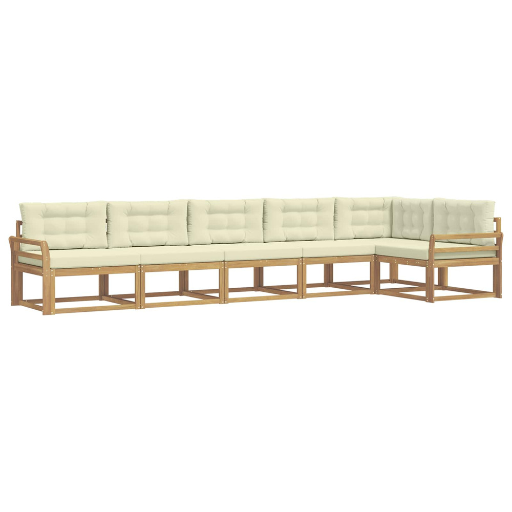 Ensemble de canapés d'extérieur 4 pcs blanc et crème polyester