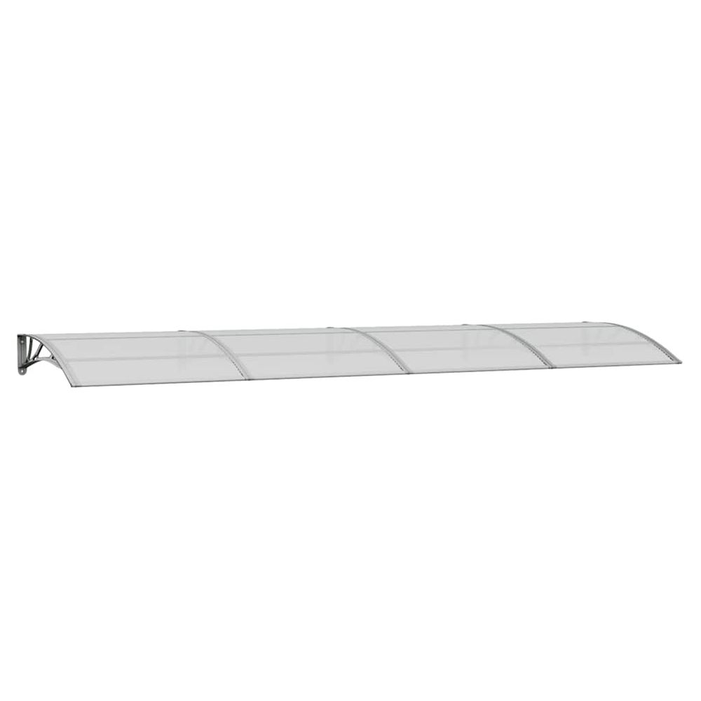 Auvent de porte gris 400 x 100 cm polycarbonate