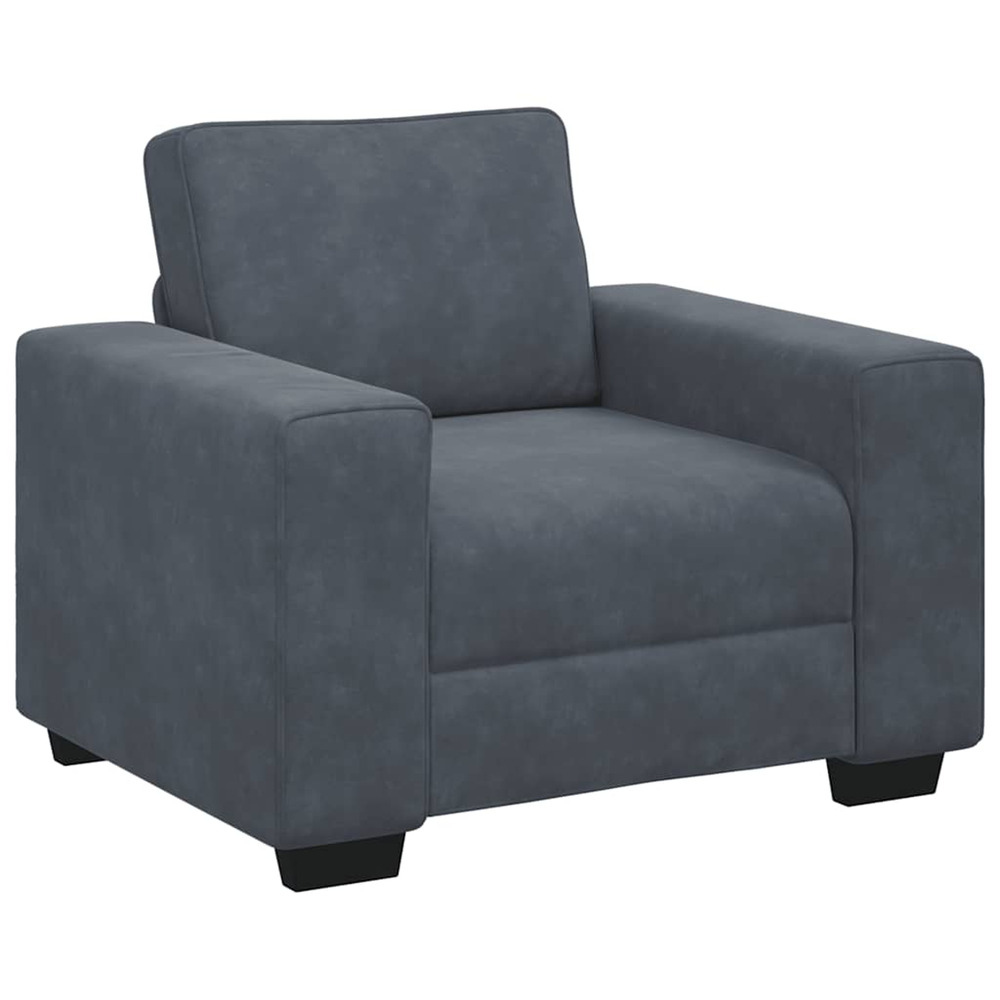 Fauteuil gris foncé 100x77x82 cm velours