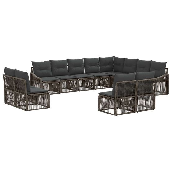 Ensemble de canapé de jardin 12 pc gris polyrotin