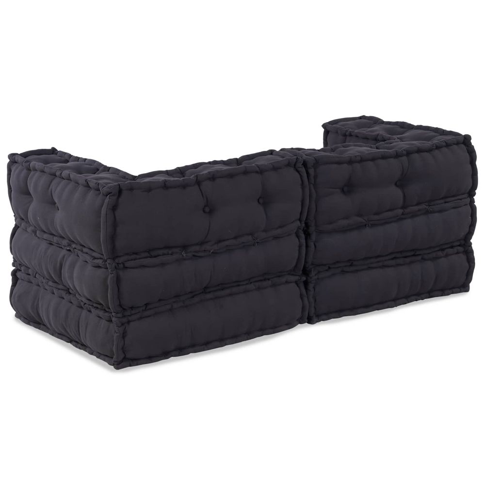 Unité de canapé modulaire 2 pc tissu anthracite