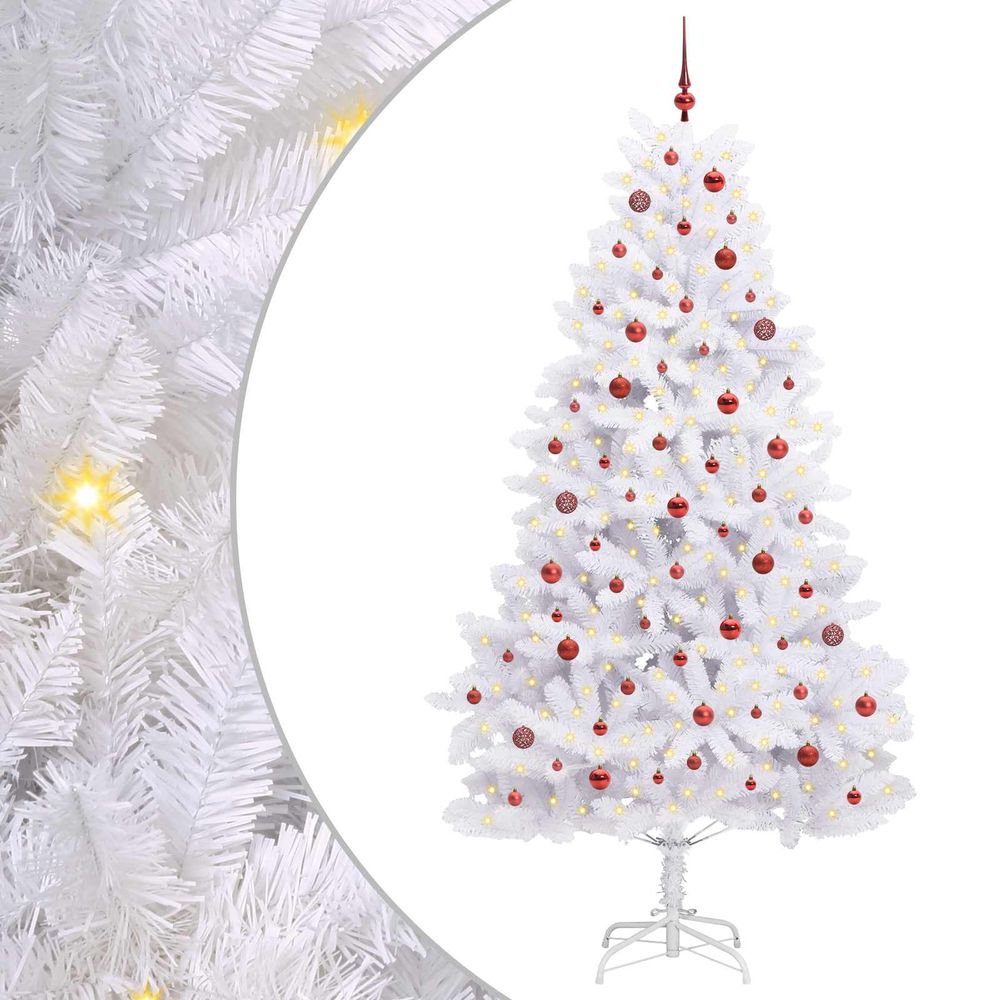 Sapin de noël artificiel à branches articulées blanc 240 cm