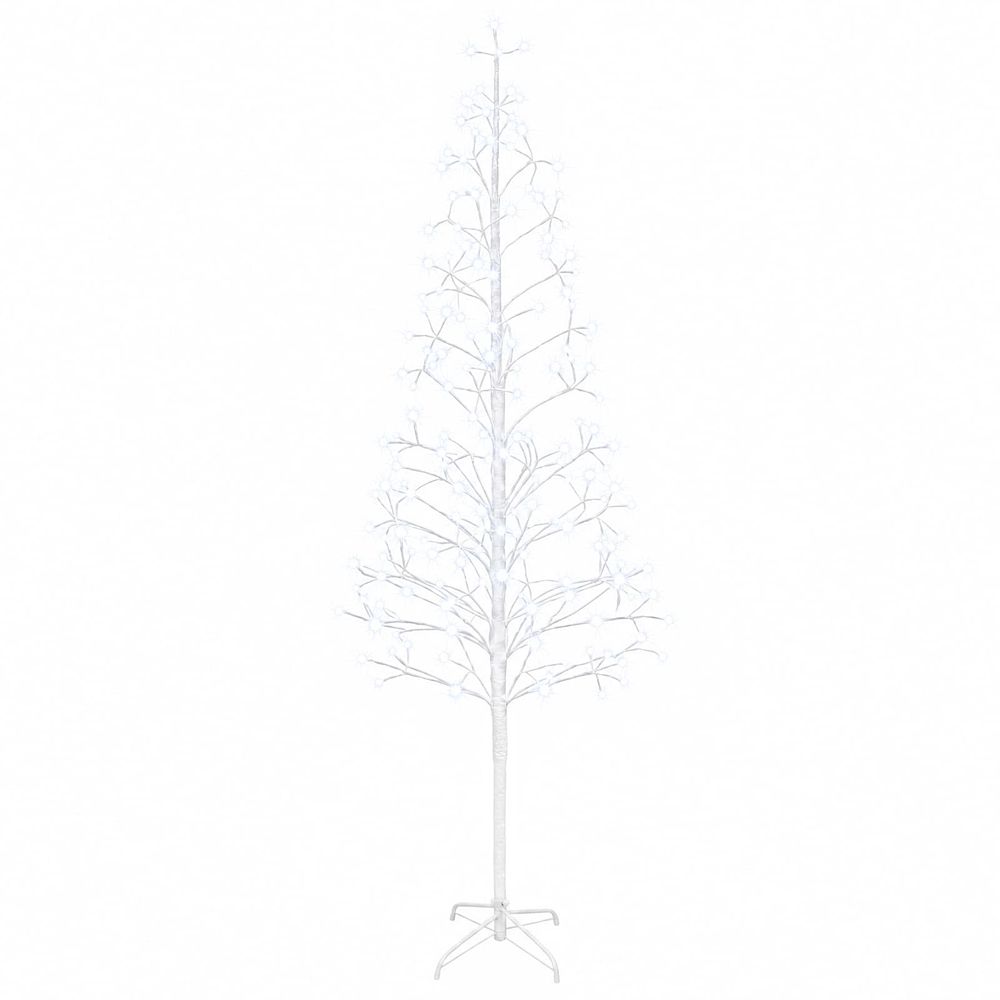 Sapin de noël lumineux led blanc 47 x 210 cm acier 228 led