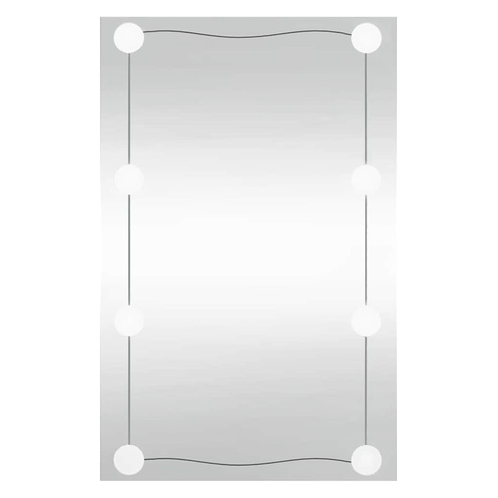 Miroir mural avec lumières led 50x80 cm verre rectangulaire