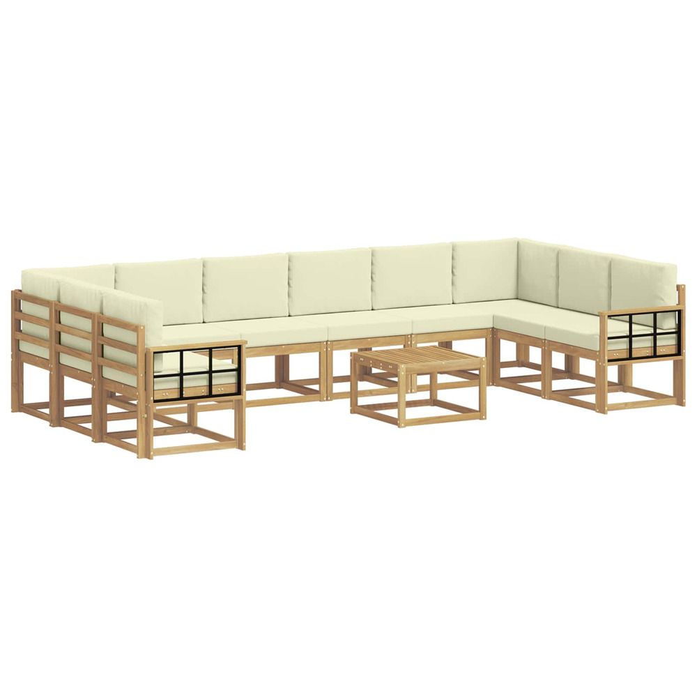 Ensemble de canapés d'extérieur 11 pc blanc et crème