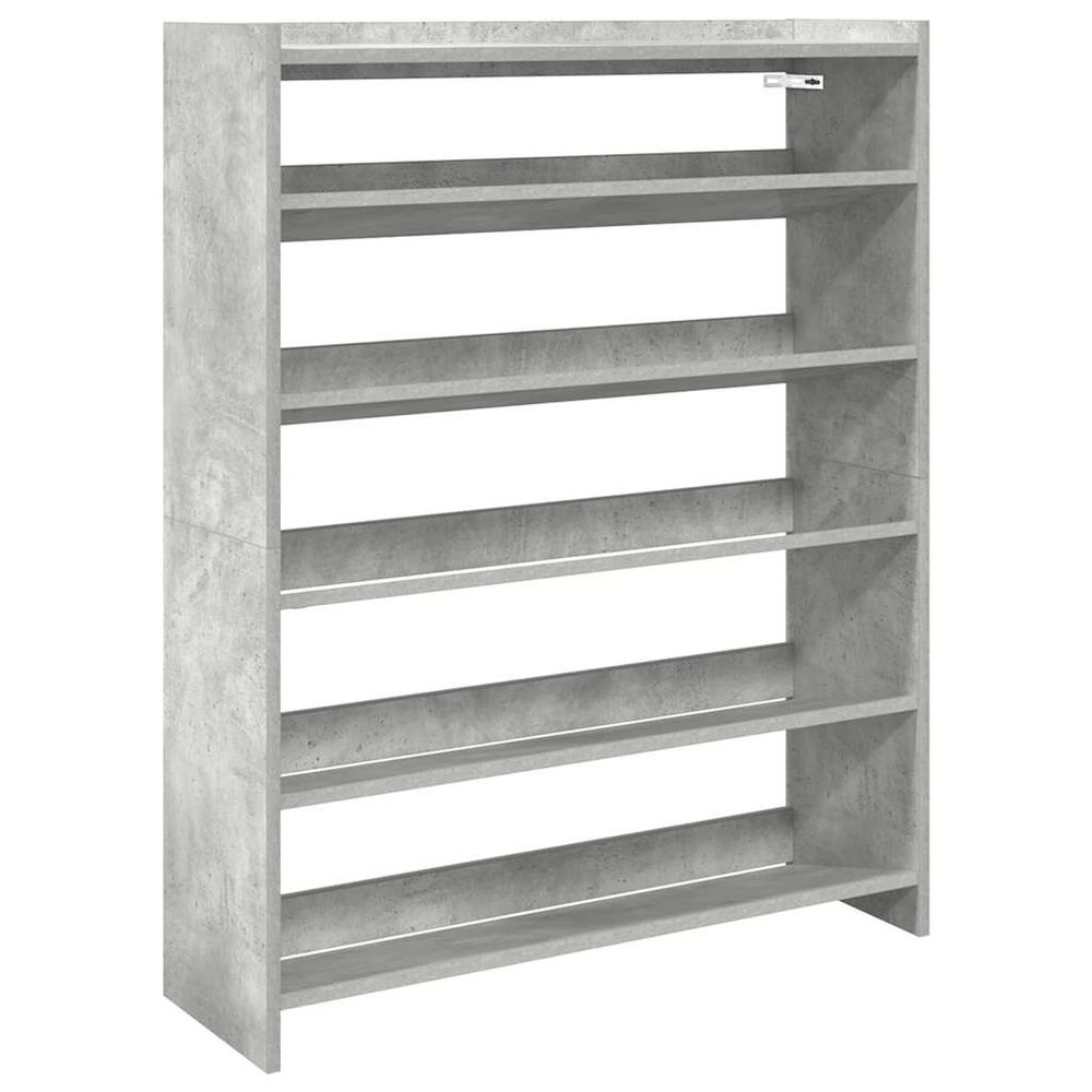 Étagère à chaussures gris béton 80x25x100 cm bois d'ingénierie