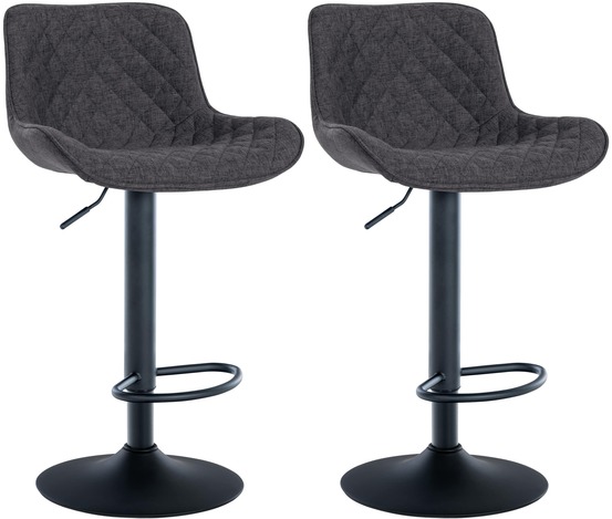 Lot de 2 tabourets de bar minosa tissu