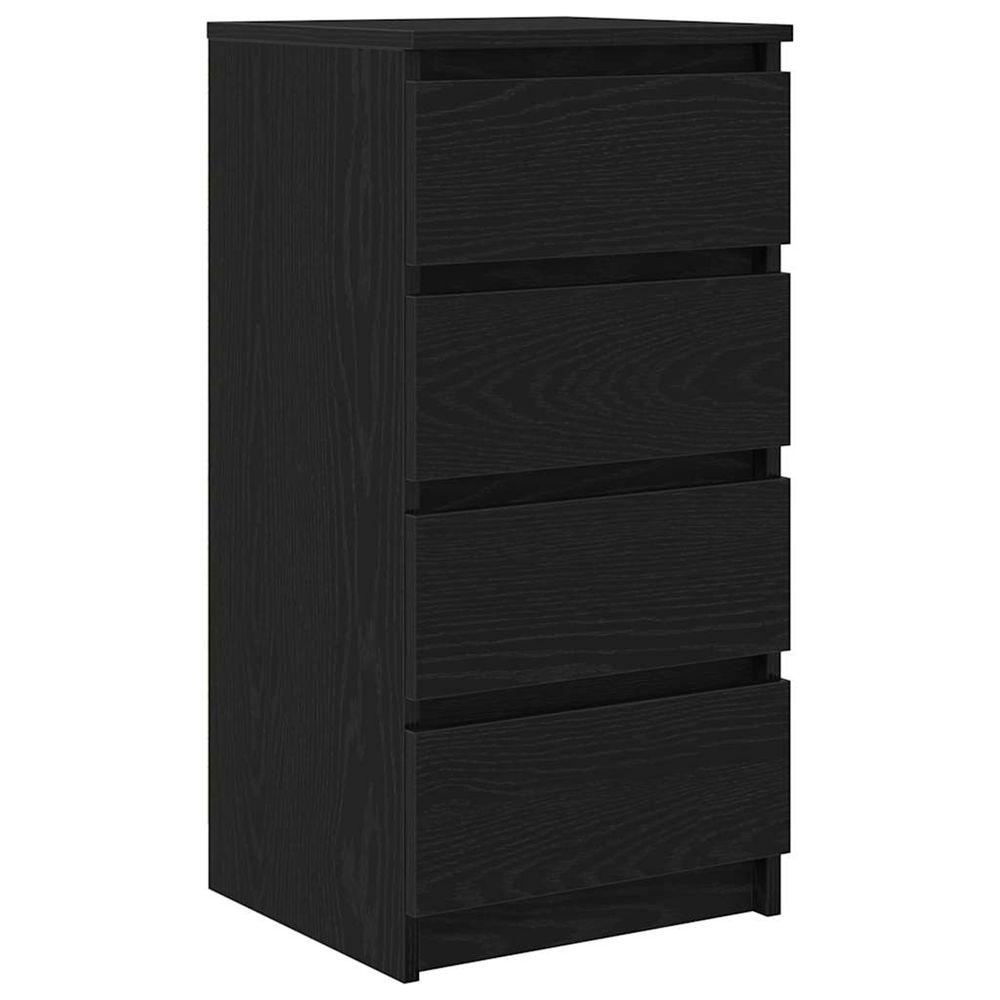 Buffet chêne noir 37,5x35x76 cm bois d'ingénierie