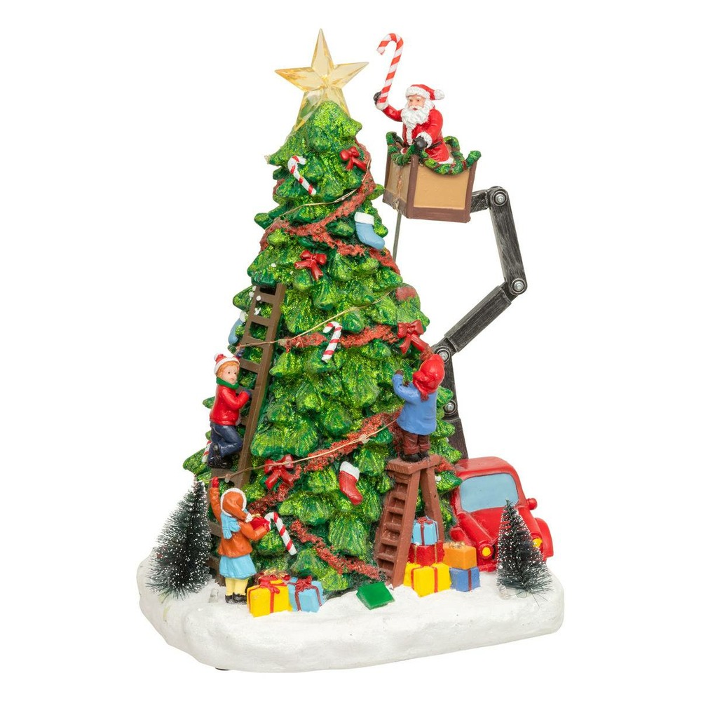 Village lumineux sapin père noël nacelle 27 led musical