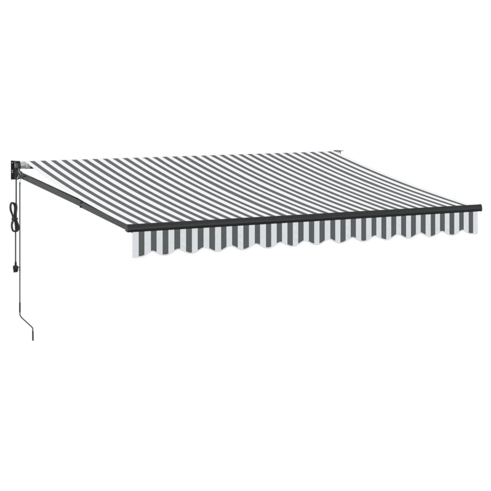 Auvent rétractable anthracite et blanc 3,5x2,5m tissu/aluminium