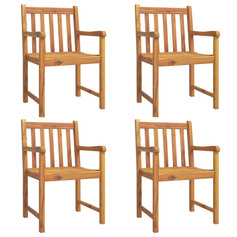 Chaises de jardin lot de 4 56x55,5x90 bois massif d'acacia