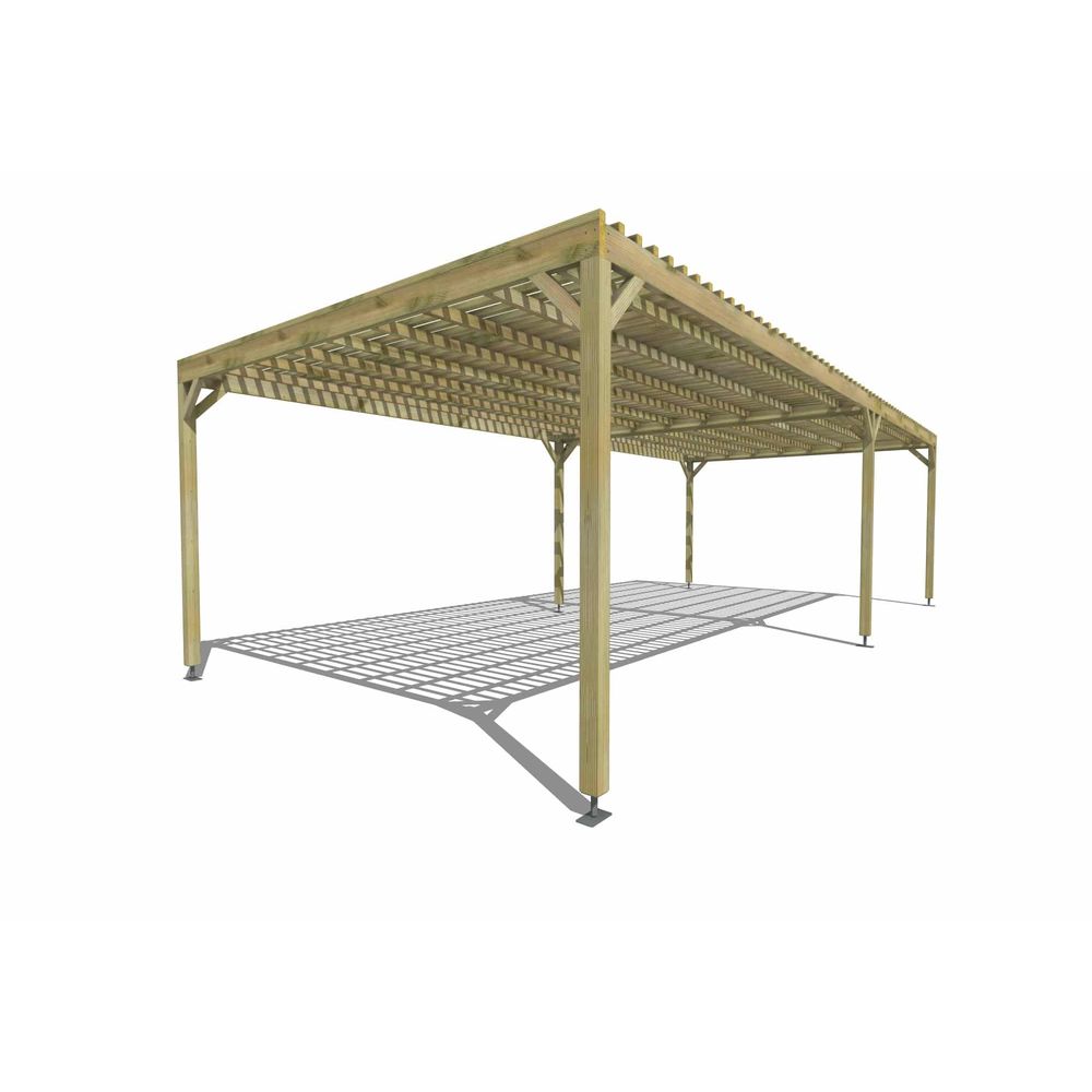 Pergola bois • 9m x 4m • indépendante • sens largeur • lattage bois • livraison comprise