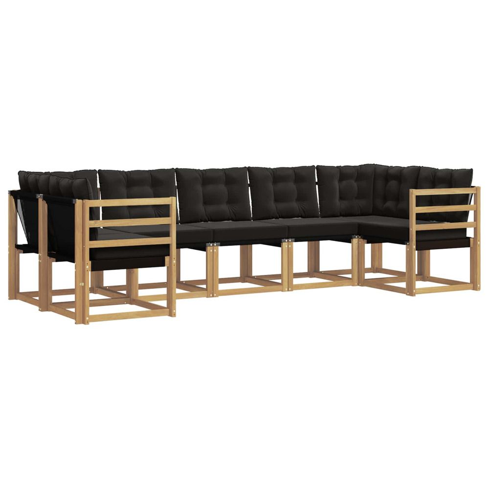 Ensemble de canapés d'extérieur 7 pc blanc et noir
