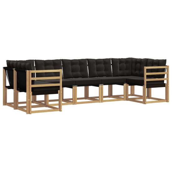 Ensemble de canapés d'extérieur 7 pc blanc et noir
